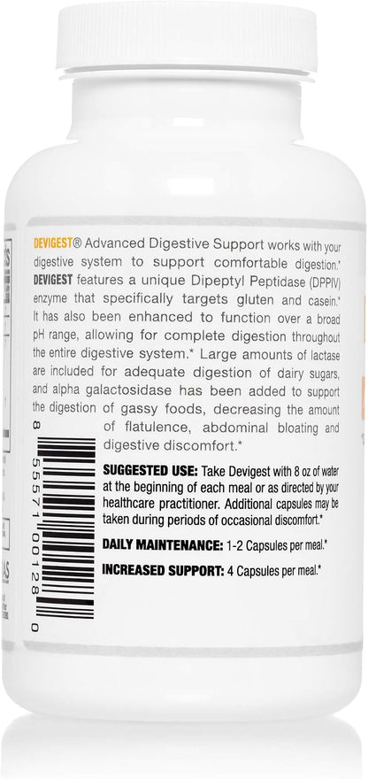 Arthur Andrew Medical - Devigest ADS, Advanced Digestive Support, Relief for Lactose Intolerance and Casein Sensitivities, Vegan, Non-GMO, 180 Capsules | Advanced Digestive Support, Relief For Lactose, Gluten, & Dairy Intolerance, & Casein Sensitivities,