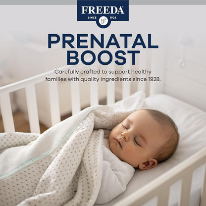 FREEDA Mini Prenatal Vitamins for Pregnant Women – 240 Tiny Tablets | Supports Mother & Baby Nutrition – Includes Methylfolate, Calcium, & Essential Nutrients – Vegan, Kosher, Easy-to-Swallow