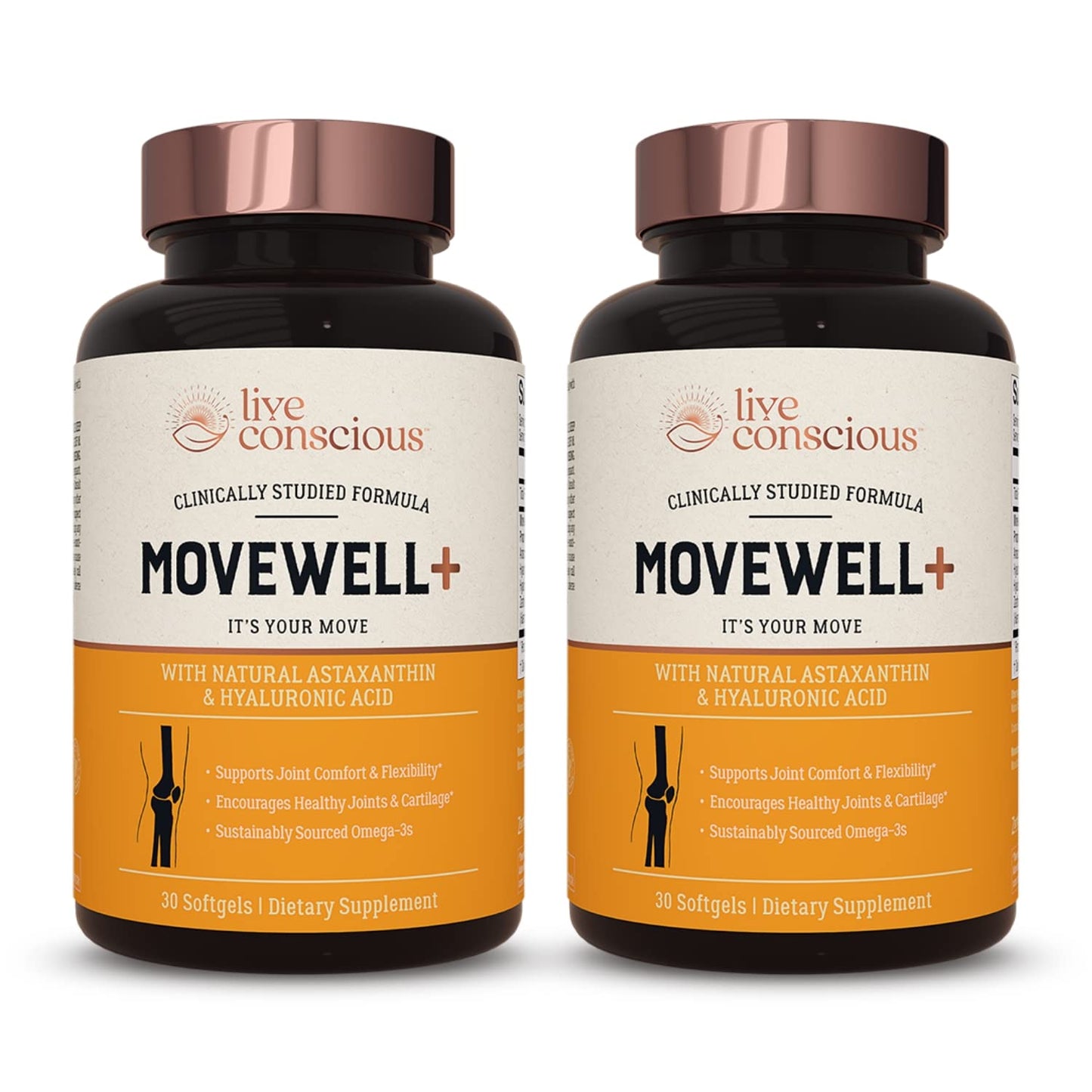 Live Conscious Glucosamine Chondroitin with MSM, Hyaluronic Acid, and More - MoveWell Joint Health Supplement