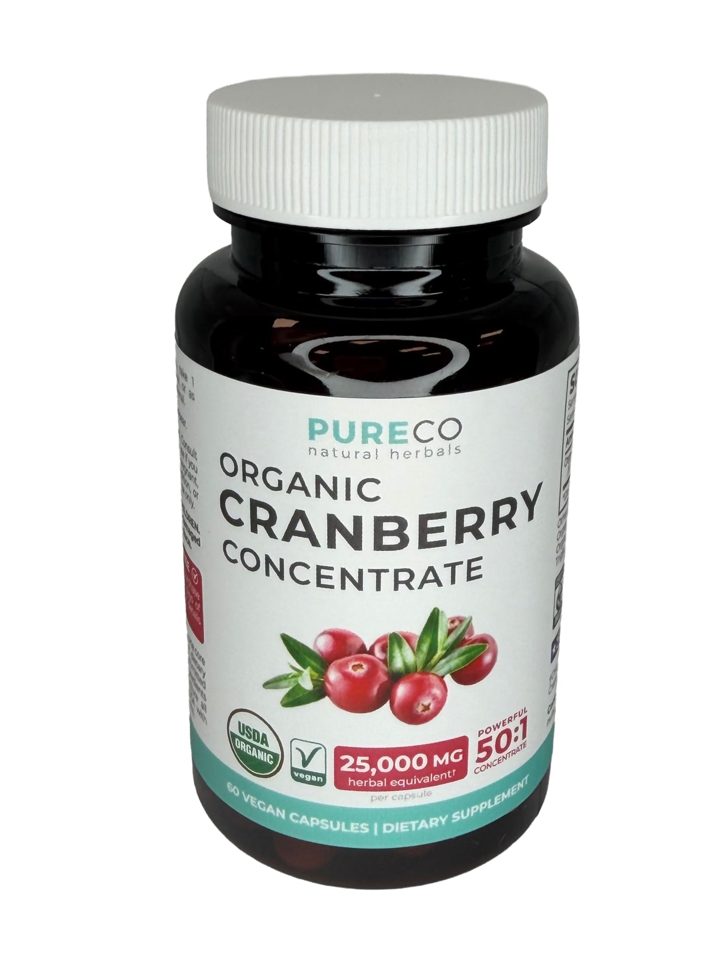 Organic Cranberry Pills - Vegan Supplement for Urinary Tract Health & Kidney Cleanse - Cranberry Pills for Women 500mg 50:1 Cranberry Concentrate Per Serving - Urinary Tract Support - 60 Capsules