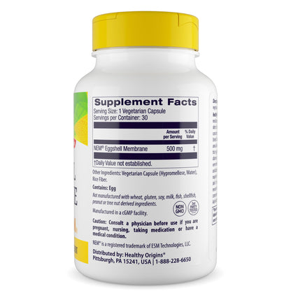 Healthy Origins NEM Eggshell Membrane 500 mg, 120 Veggie Caps