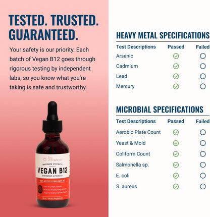 Live Conscious Vegan Vitamin B12 Sublingual Liquid Drops | Methylcobalamin Max Strength B12 5000mcg Formula | Vegan B 12 Vitamin Support Energy | Promote Memory & Aid Immune System | 60 Serving