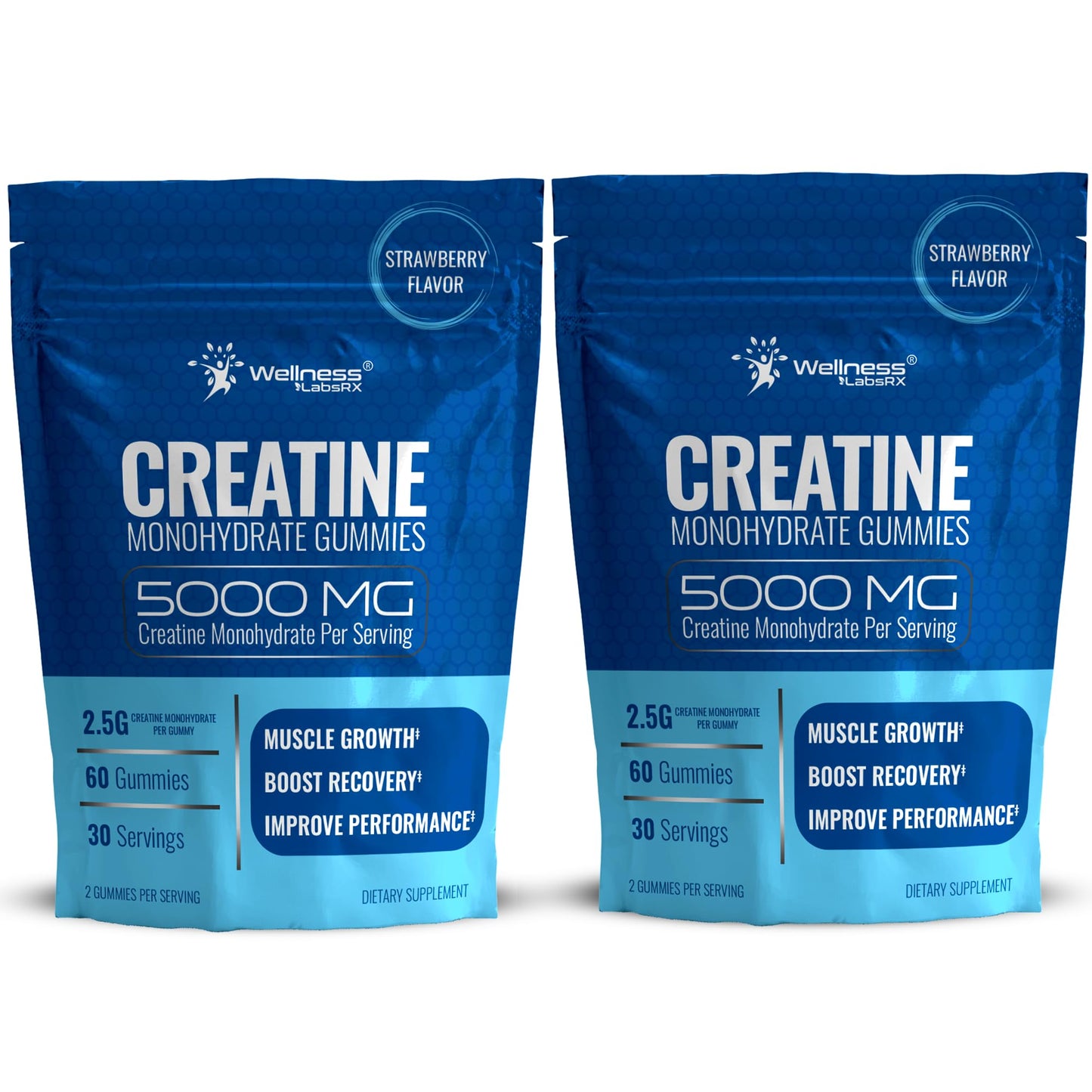 Creatine Gummies 5000mg, 30 Servings Creatine Monohydrate Gummies - Third-Party Tested Creatine for Women, Strawberry Flavor Creatine for Men, Muscle Growth, Strength, and Recovery - Pack of 1