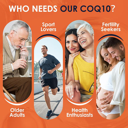 NATURE TARGET Ubiquinol CoQ10 200mg with PQQ & Turmeric, 120 Count | High Absorption Coenzyme Q10 with ALA & Black Pepper, Supports Antioxidant for Brain Health, Energy Production