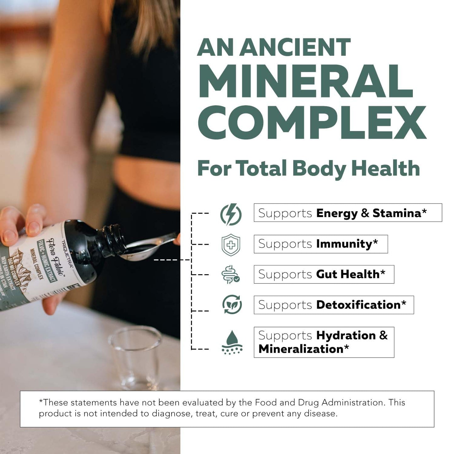Flora Fulvic | Fulvic Acid + Humic Acid Complex – 550 mg |Mined in Utah, Prehistoric Deep Earth Extract | Immunity, Gut, Digestion – Natural Trace Mineral Complex, Fulvic Acid Supplement – 60 Capsules