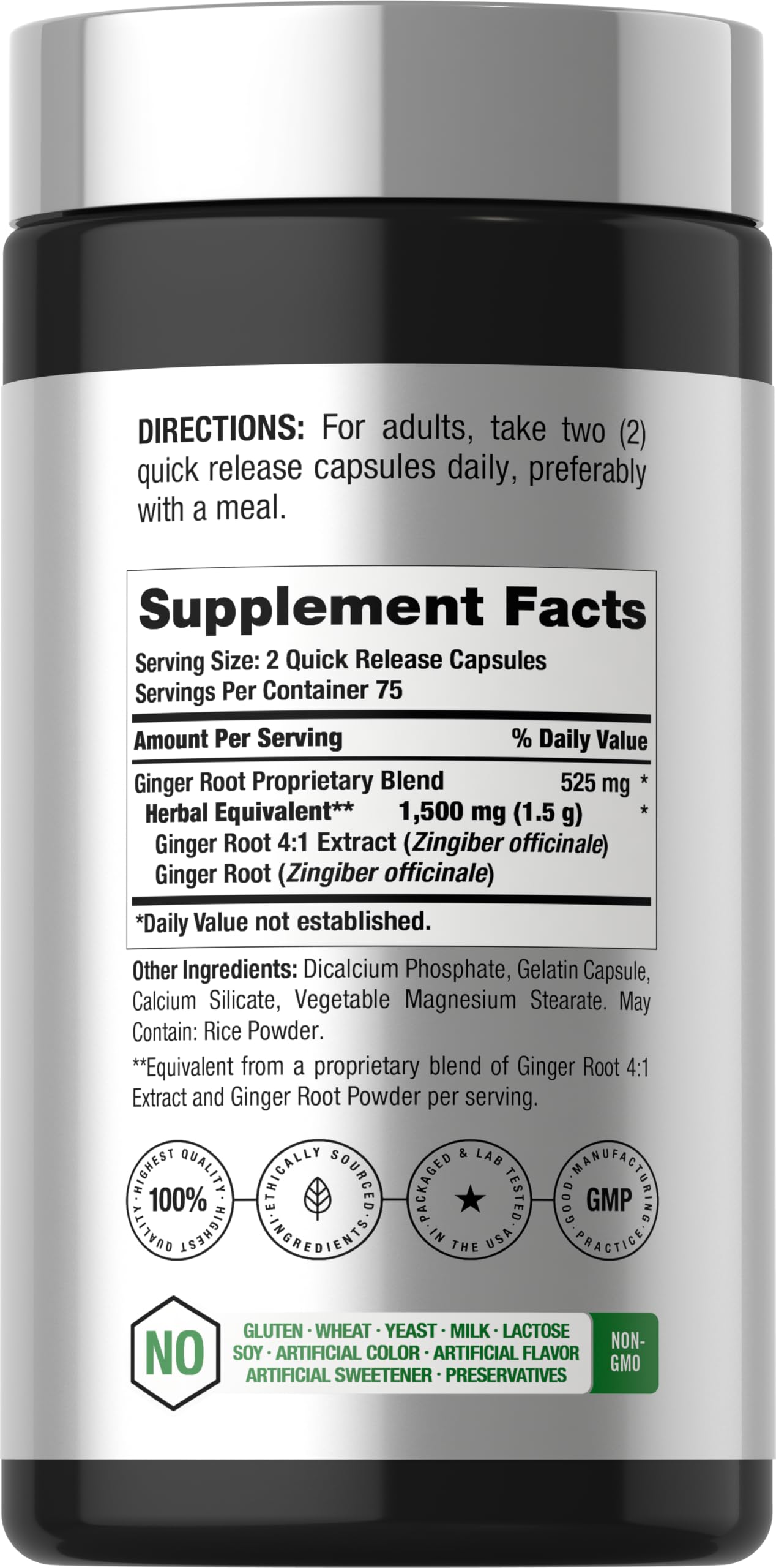 Horbäach Ginger Root Extract Supplement | 150 Capsules | Traditional Herbal Formula | Non-GMO & Gluten Free