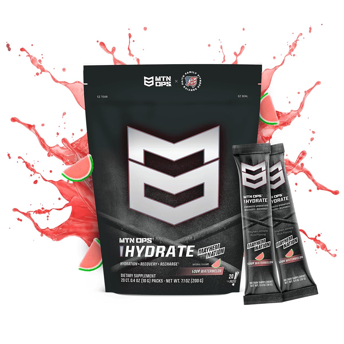 MTN OPS Hydrate Sugar Free Electrolyte Packets, Mango Peach