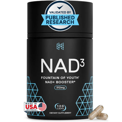 HPN NAD3 Clinical NAD+ Booster, Cellular Health & Natural Energy - NAD Supplement for Healthy Aging, Metabolic Support, NRF2 & Longevity, Nicotinamide Riboside & NMN Alternative, 120ct, 60-Day Supply