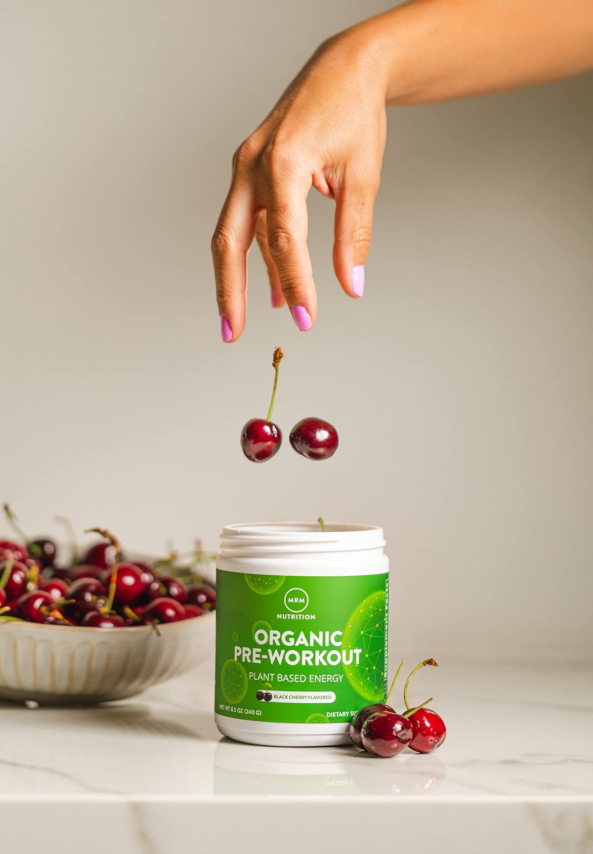 MRM Nutrition Organic Pre-Workout Powder | Black Cherry Flavored | Superfoods