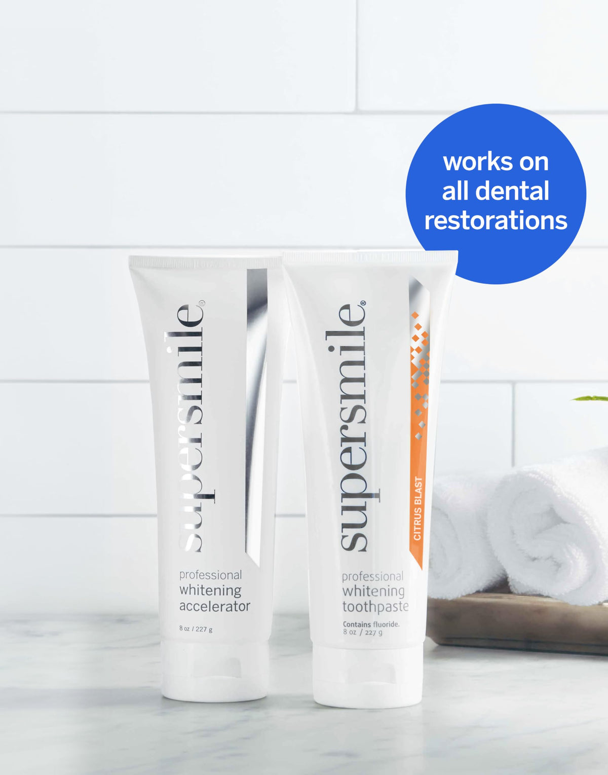 Supersmile Fluoride-Free Whitening System, 8 Oz Peppy Mint, Family Size