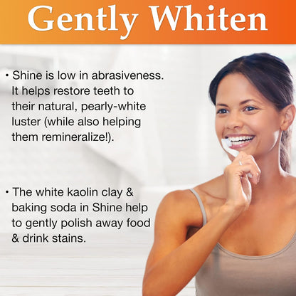 OraWellness Shine Remineralizing Natural Teeth Whitening Powder in Cinnamon + Healthy Mouth Blend Organic Toothpaste & Mouthwash Alternative Tooth Oil