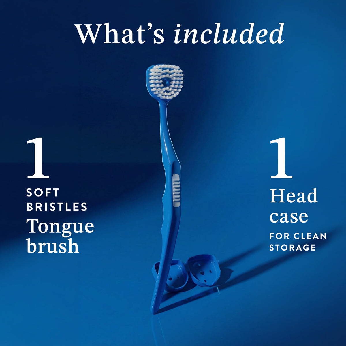 Soft Bristle Tongue Brush for Adults for Bad Breath, Halitosis & Oral Hygiene - Tongue Scraper Brush with Ergonomic Handle & Protective Cap for Easy Storage & Travel - 2 Pack