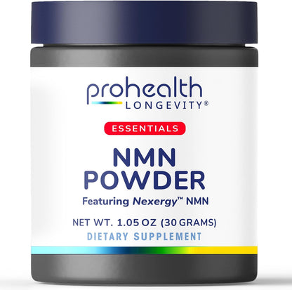 ProHealth Longevity Essentials NMN Powder (30 Grams) - Featuring Nexergy™ NMN Powder Supplement, NAD+ Precursor, Dietary Supplement, Cellular Health, Metabolism Support