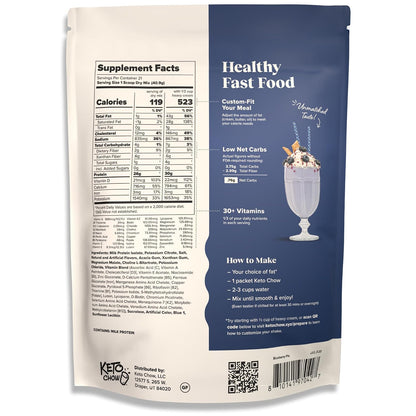 Keto Chow Chocolate Meal Replacement Shake Powder, 21 Meals