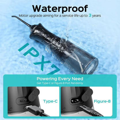 COSLUS C30 Water Dental Flosser, Upgraded DIY Mode, Black, 1Pcs