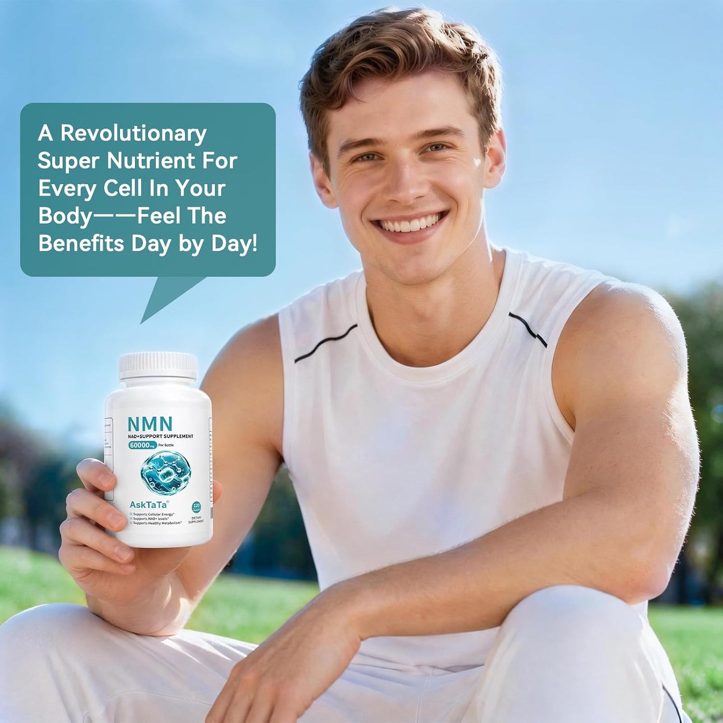 Pure NMN Supplement 60000mg,Supports Cellular Energy & NAD+ Balance,Nicotinamide Mononucleotide NAD Support for Healthy Aging,120 Capsules,60 Days Supply