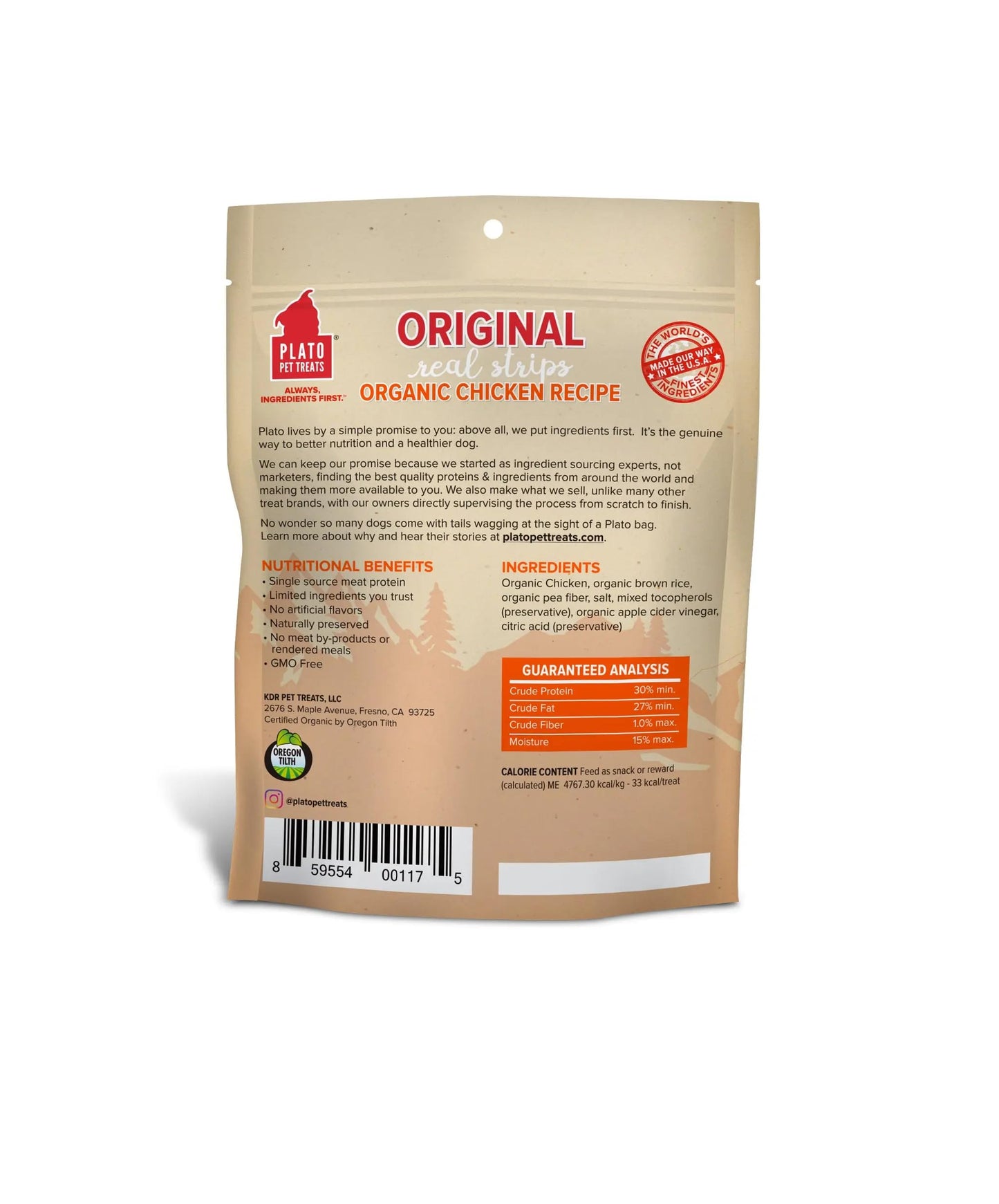 Plato Pet Treats Real Strips - Air-Dried Meat Bars for Dogs - Delicious, Limited Ingredient Dog Treats - Grain Free - Original Real Strips Turkey & Pumpkin 18oz - 2 Pack