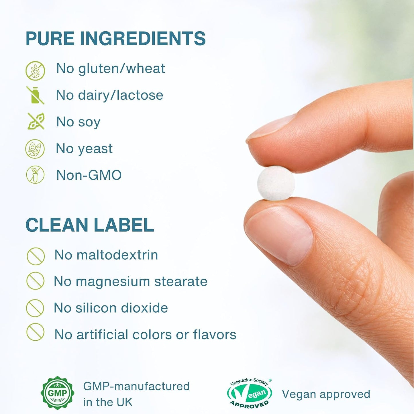 Igennus Pure Methyl Folate 400 mcg, 180 Tablets, Clean Label, Methylated Form of Folic Acid 5-MTHF (Vitamin B9), Vegan, Suitable for Pregnancy, One-a-Day, 6 Month Supply