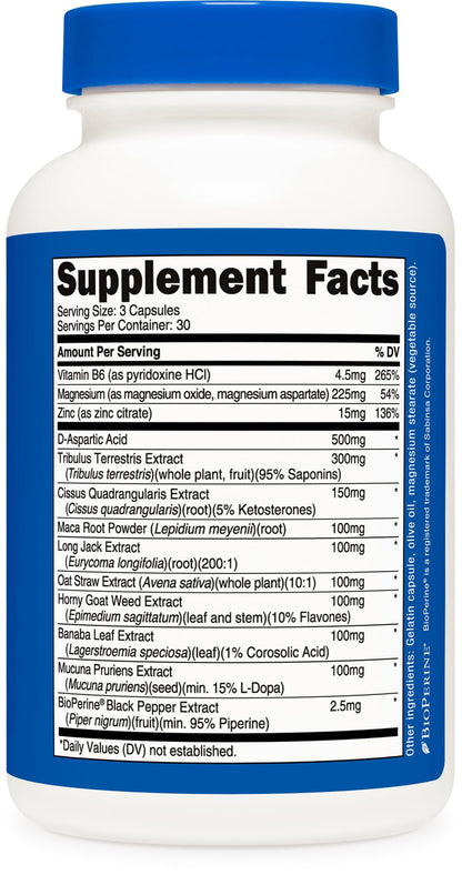Nutricost Testosterone Support Complex (90 Capsules) -1800mg Per Serving