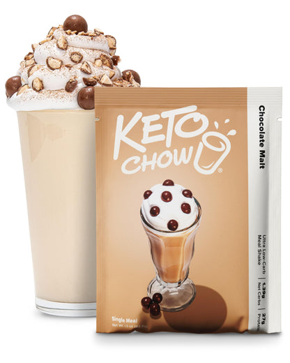 Keto Chow Chocolate Peanut Butter Meal Replacement Shake Powder, 1 Meal