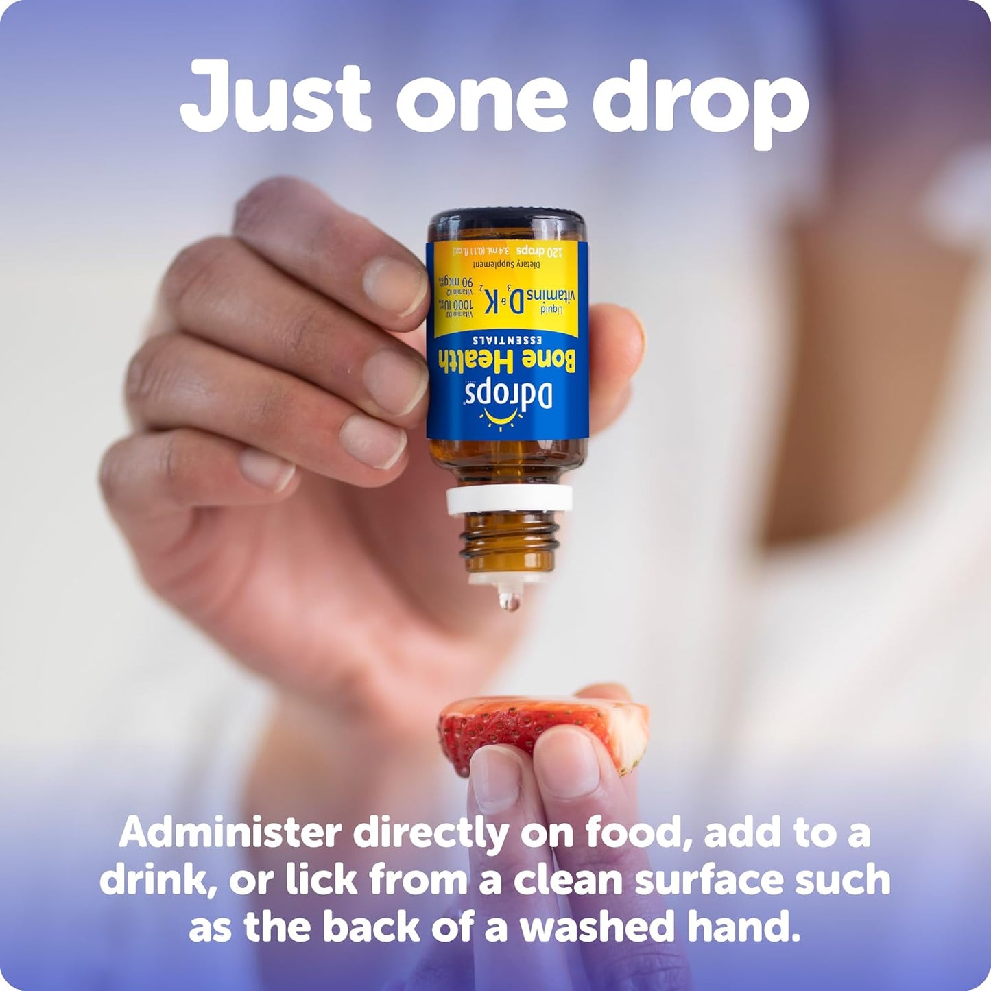 Ddrops Adult Bone Health 1000 IU Vitamin D3 + 90 mcg K2-120 Drops - Helps Maintain and Build Strong Bones and Teeth. No Artificial Preservatives, No Sugar, Non-GMO, Allergy-Friendly