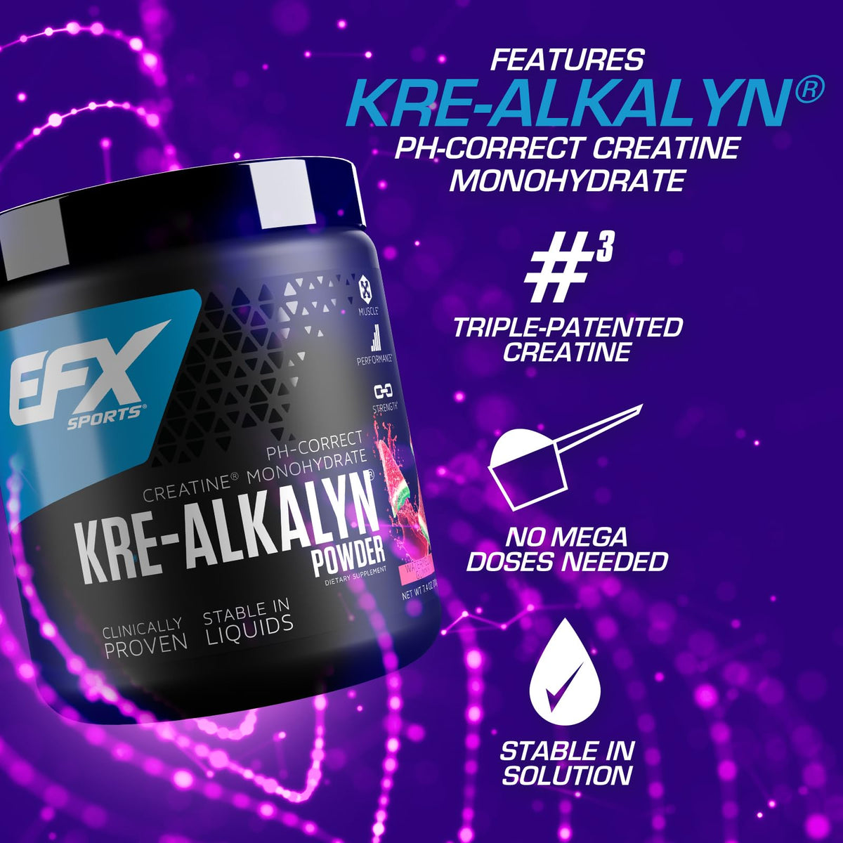 EFX Sports Kre-Alkalyn EFX Powder | pH Correct Creatine Monohydrate Powder Supple