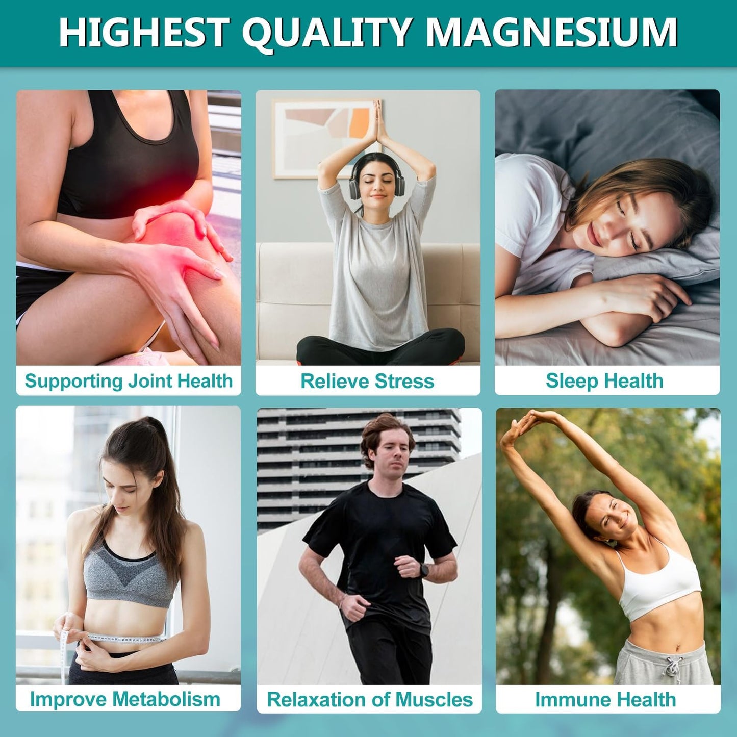 CANLIST Magnesium Glycinate Supplements 450mg for Bone & Muscle Health, Supports Deep Sleep, Muscle Relaxation & Stress Relief, High Absorption, Vegan, Non-GMO, 90 Capsules