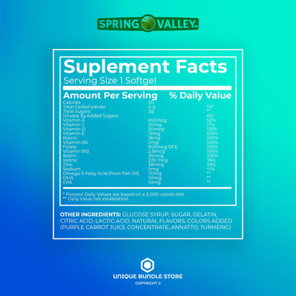 Spring Valley, Prenatal Vitamins Gummies, 90 Count with DHA and Folic Acid
