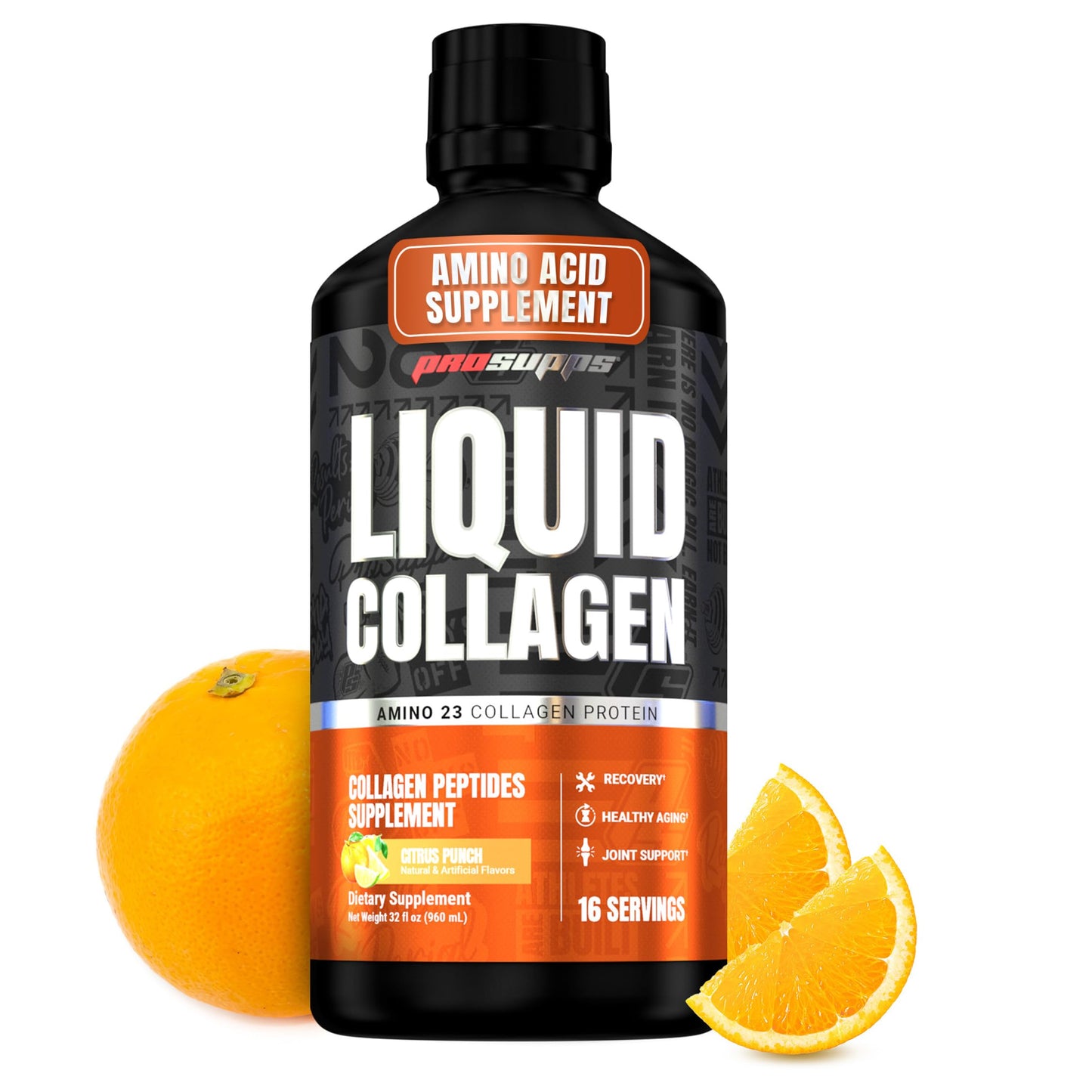 ProSupps Amino23 Liquid Collagen Shots, Berry - Collagen Peptide Post Workout Supplement Supports Healthy Aging, Joints, Skin & Hair - Gluten-Free & Zero Sugar - 16 Servings