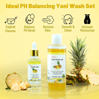 forvirness Natural Yoni Wash Yoni Oil Set, Cleanse - Remove Odor - ph Balance Feminine Wash
