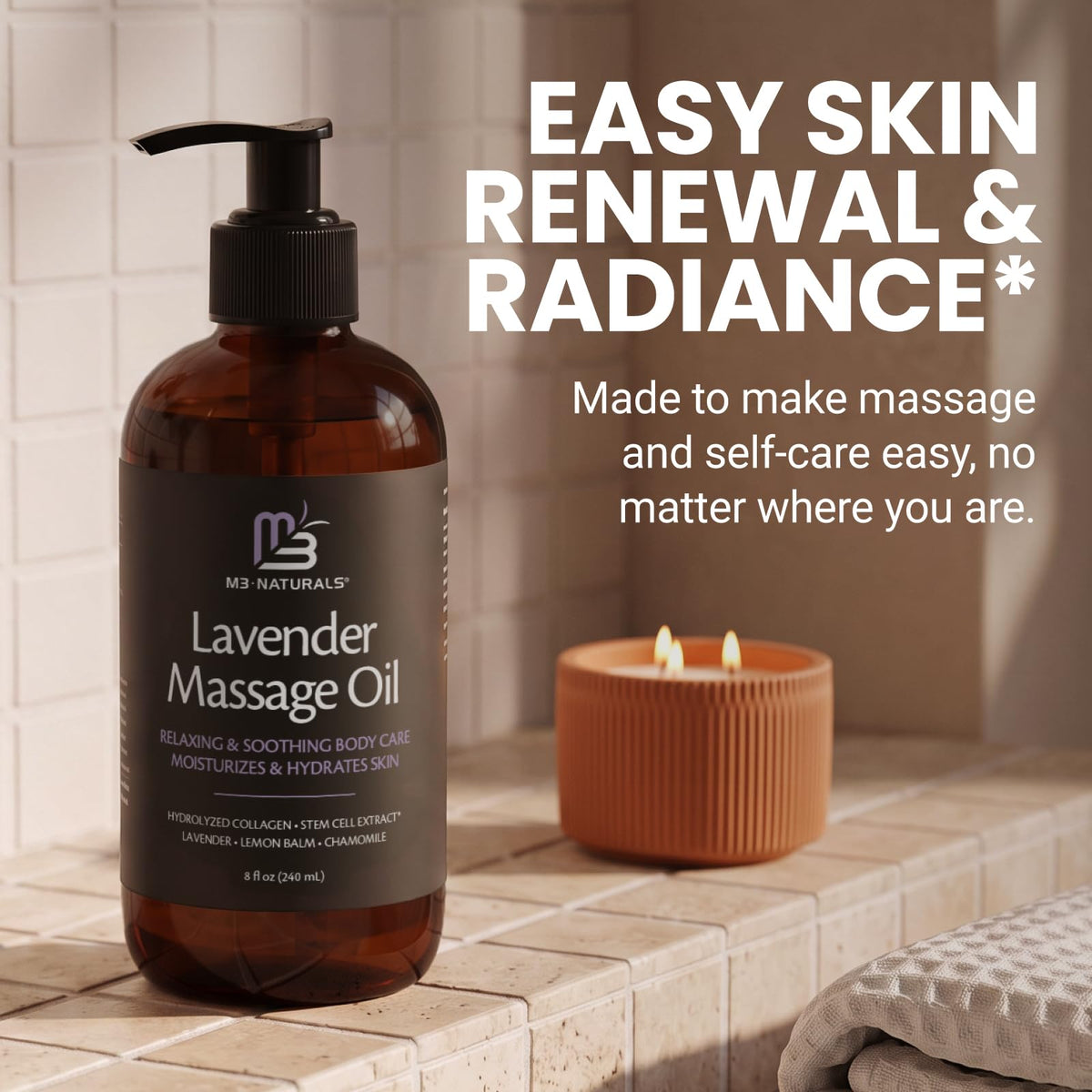 Anti Cellulite Massage Oil for Massage Therapy with Collagen (8 Fl Oz)