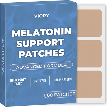 VIORY Melatonin Sleep Patches for Adults Extra Strength | Easy-to-Apply | Sleep Patch With Valerian, Relax & Wake Up Refreshed, Long-Lasting Night Comfort For Men & Women, 60 Patches
