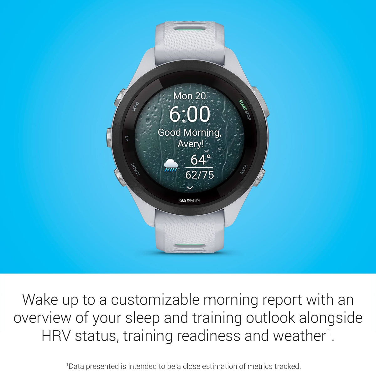 Garmin Forerunner® 265S, Running Smartwatch, 42mm, Whitestone/Neo Tropic