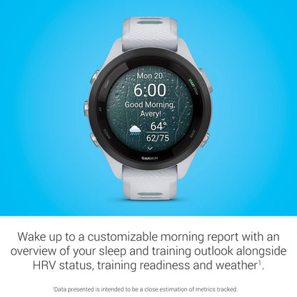 Garmin Forerunner® 265S, Running Smartwatch, 42mm, Whitestone/Neo Tropic