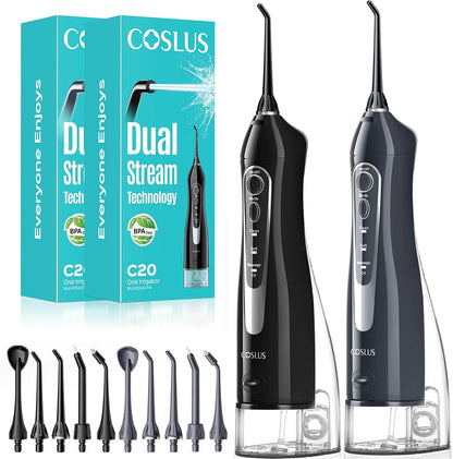 COSLUS ADA Accepted C20 Water Dental Flosser Teeth Pick, 300ML Larger Tank