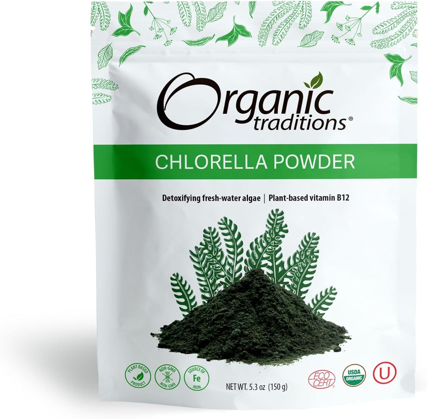 Organic Spirulina & Chlorella Superfood Powder, Vegan, Non-GMO