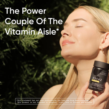 Sports Research® Vitamin D3 + K2 with 10,000iu of Plant-Based D3 & 100mcg of Vitamin K2 as MK-7 | Non-GMO Verified & Vegan Certified 60ct