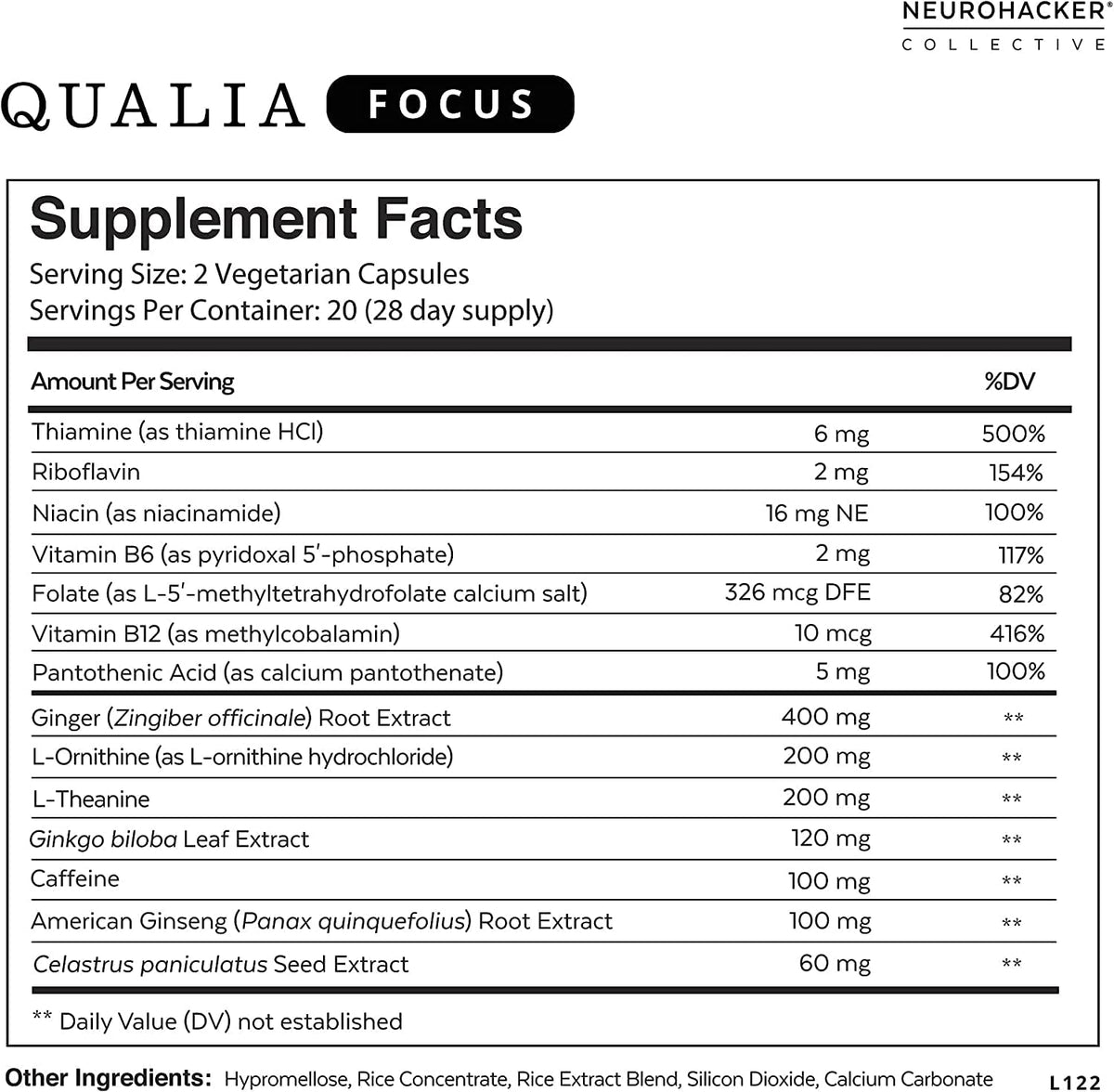 Qualia FOCUS Brain Booster Supplement | Powerful Nootropic Designed to Deliver