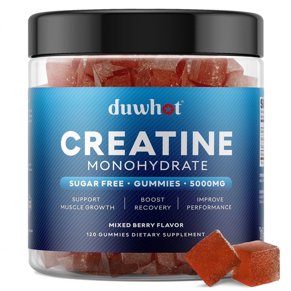 duwhot Creatine Monohydrate Gummies for Men, Creatine Monohydrate 5g 