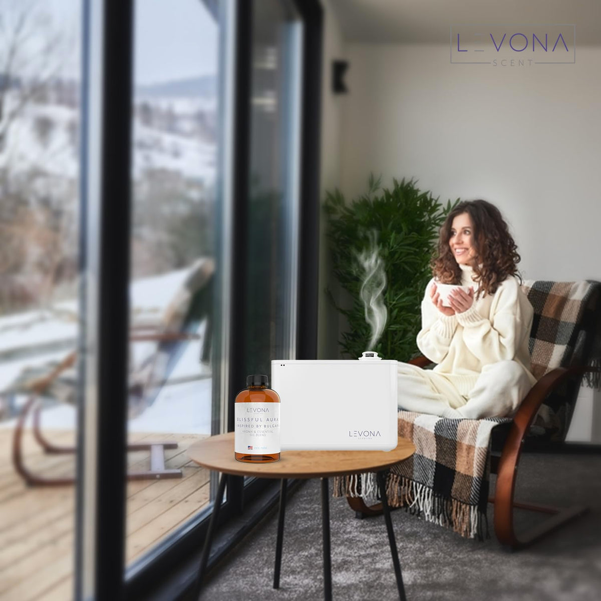 Levona Scent Essential Oils for Diffuser: Blissful Aura with Notes of Amber, Musk & Jasmine