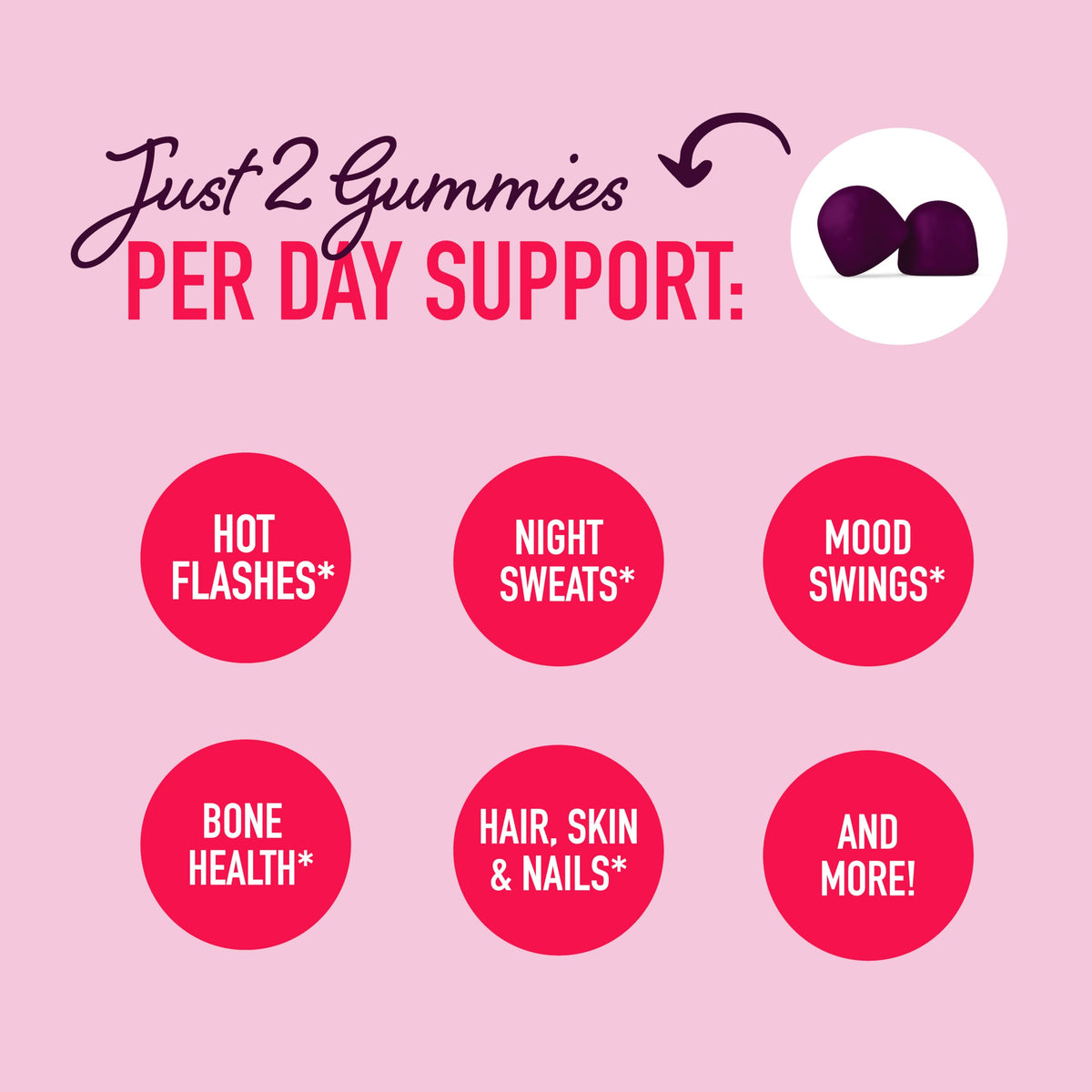 Menopause Support Gummies | Hormone Balance Relief for Hot Flashes, Night Sweats, Mood Swings