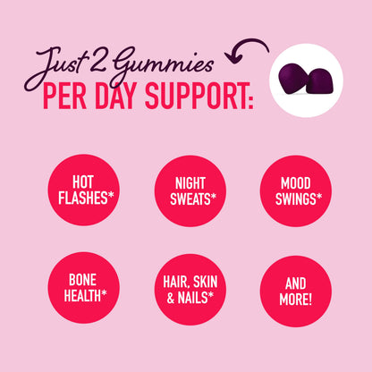 Menopause Support Gummies | Hormone Balance Relief for Hot Flashes, Night Sweats, Mood Swings