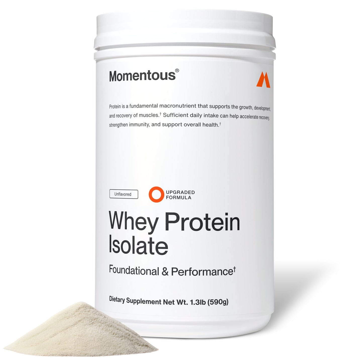 Momentous Essential Grass-Fed Whey Protein Powder - 20 g Whey Isolate Protein - NSF Certified for Sport - Gluten-Free - 25 Servings for Essential Everyday Use - Vanilla - Package May Vary