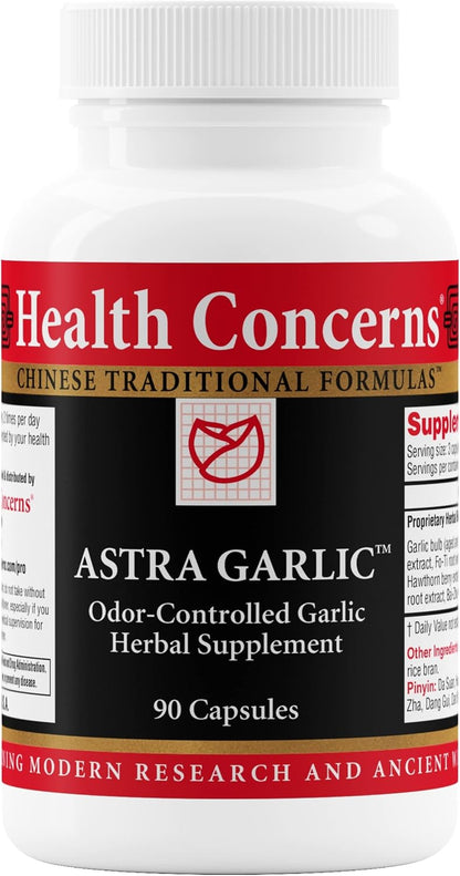 Health Concerns Astra Garlic – Heart Health & Circulation Support – Garlic, Reishi, Astragalus & Fo-Ti Supplement – Blood Flow & Immune Formula – Chinese Herbal Blend – 90 Capsules