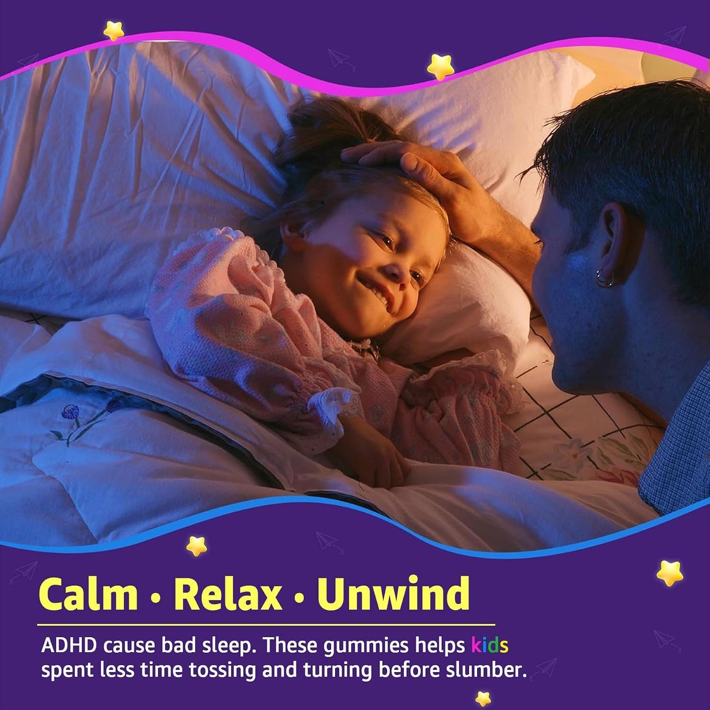 Kids Sleep Gummies - Magnesium Glycinate Gummies, Melatonin Free Sleep Aid | Magnesium, Calcium, D3, B6, L Theanine | Kid Melatonin Alternative for Restful Sleep (Pack of 1)