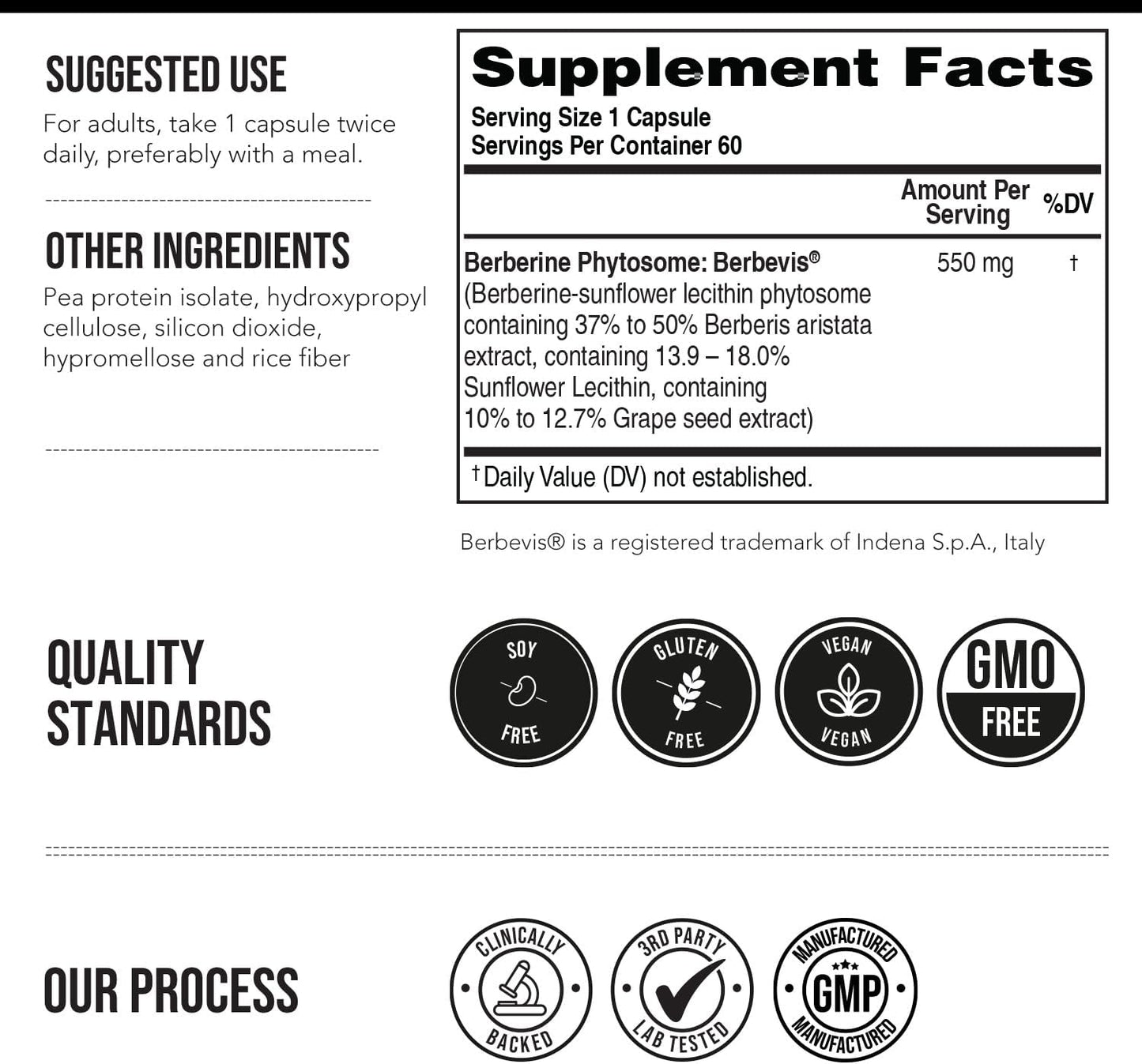 SoActive Berberine 550mg: 9.6X Higher Absorption, Clinically Studied, Optimized Phytosome | Supports Metabolism & AMPK Activation | Non-GMO, Soy-Free | Clinically Validated Dose | 60 Servings