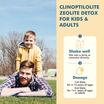 Zeolite Detox for Kids and Adults, Zeolite Clinoptilolite Liquid Drops with Chlorella, Magnesium, Zinc, Methy Vitamin B12 & D3, Gut Liver Detox Cleanse, Immunity, Pineapple Flavor 4 Fl Oz
