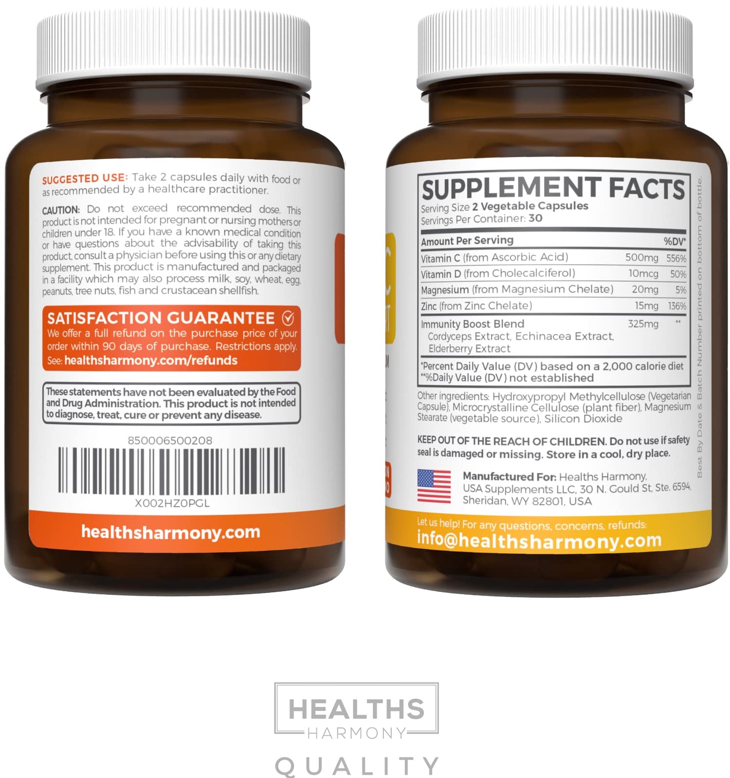 Vegan Vitamin C Gummies for Adults - Immune Support Gummies with Chewable Vitamin C 500mg per Serving for Daily and Seasonal Wellness - High Potency Non-GMO Formula - Orange Flavor (1 Month Supply)