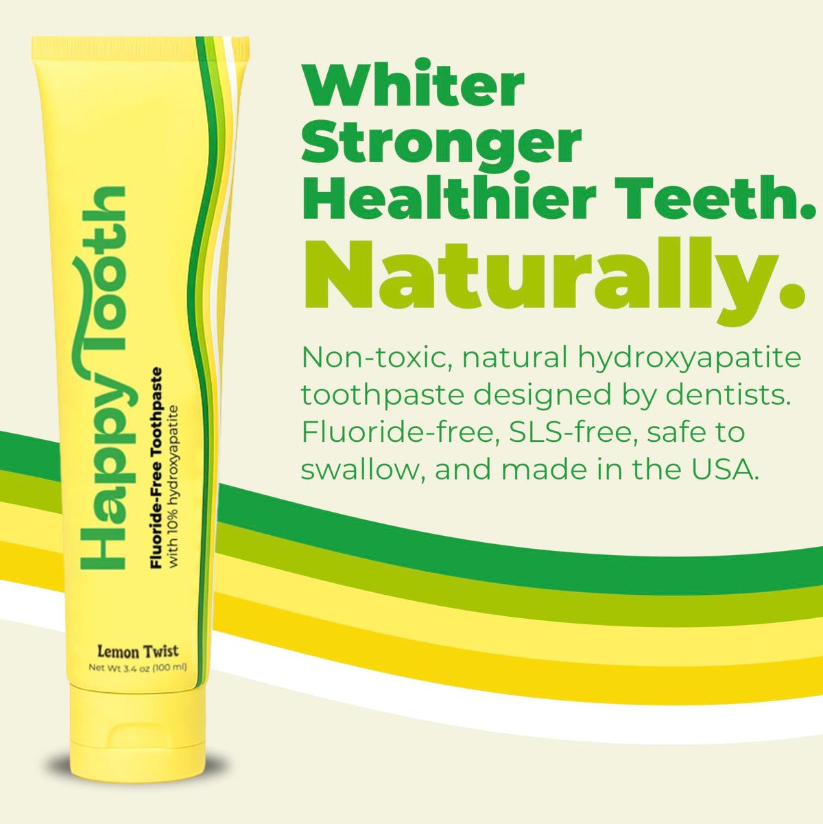 Hydroxyapatite Toothpaste, Whitening, Fluoride Free, Fresh Mint, 4oz