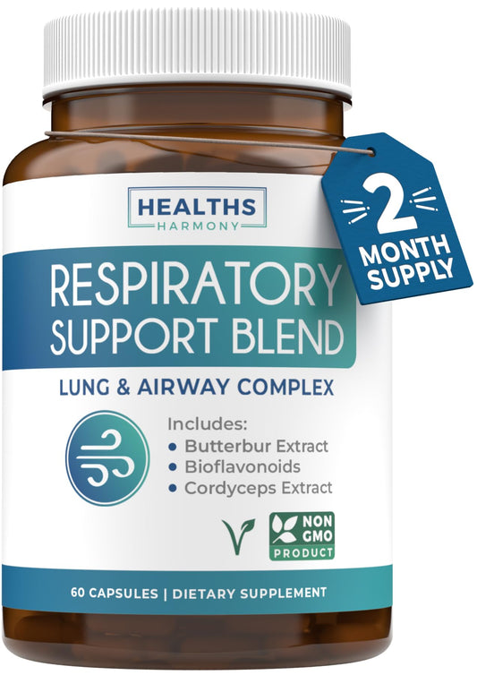 Respiratory Lung Health Supplement - Invigorating Lung Support Supplement Helps Support Clear Airways Mucus Removal and Seasonal or Year Round Detox - Vegan Herbal Non-GMO Formula (2 Months Supply)